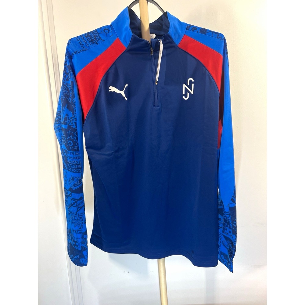 Puma Neymar Jr Playmaker 1/4 Zip Mens Large Blue 660309-10 Soccer NWT